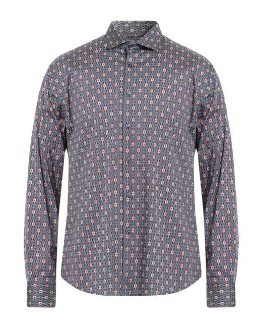 Avignon Blue Shirt Cotton, Elastane for men