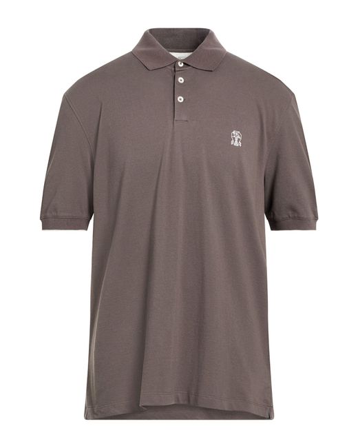 Brunello Cucinelli Brown Polo Shirt for men