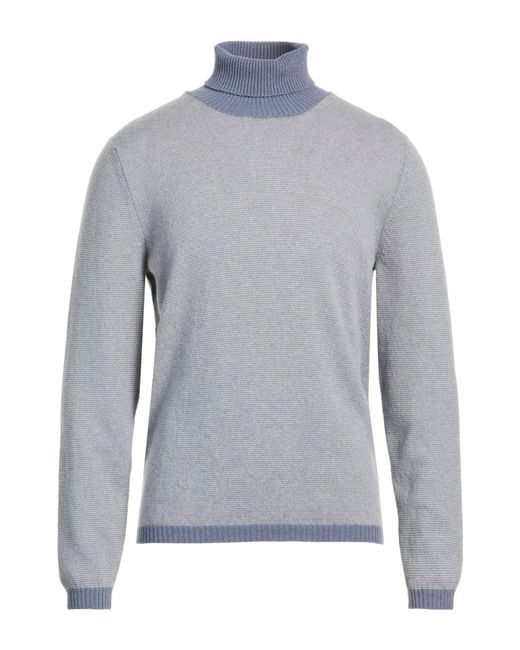 Fedeli Blue Light Turtleneck Cashmere for men