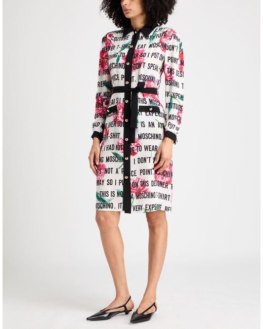 Moschino White Midi Dress Silk