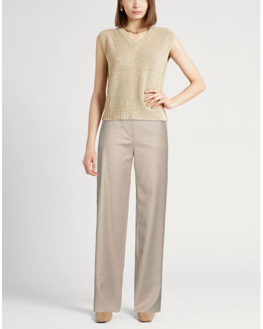 Max Mara White Pants Virgin Wool, Elastane