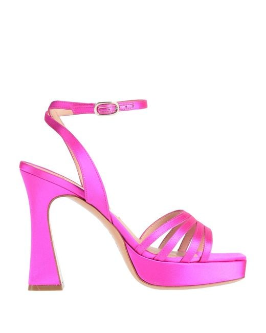 FRANCESCO SACCO Pink Fuchsia Sandals Textile Fibers