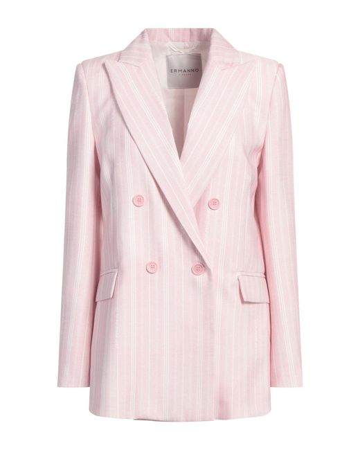 ERMANNO FIRENZE Pink Blazer Polyester, Elastane