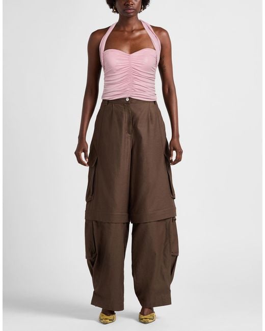 Pinko Pink Denim Top Polyester, Elastane