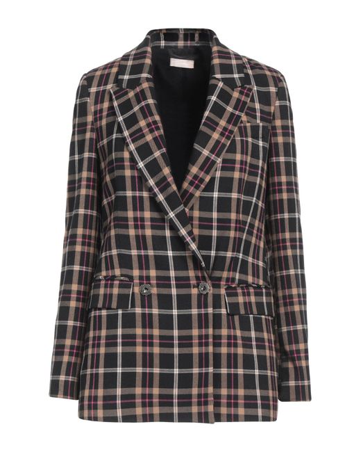 Liu Jo Black Camel Blazer Polyester, Viscose, Elastane