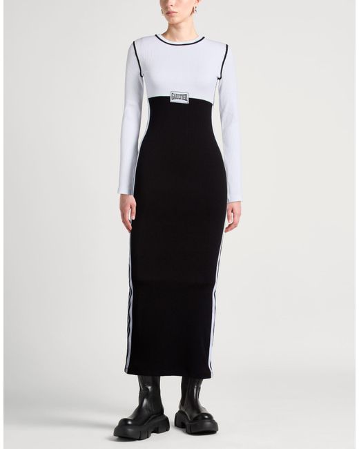 Jean Paul Gaultier Black Maxi Dress Cotton, Elastane