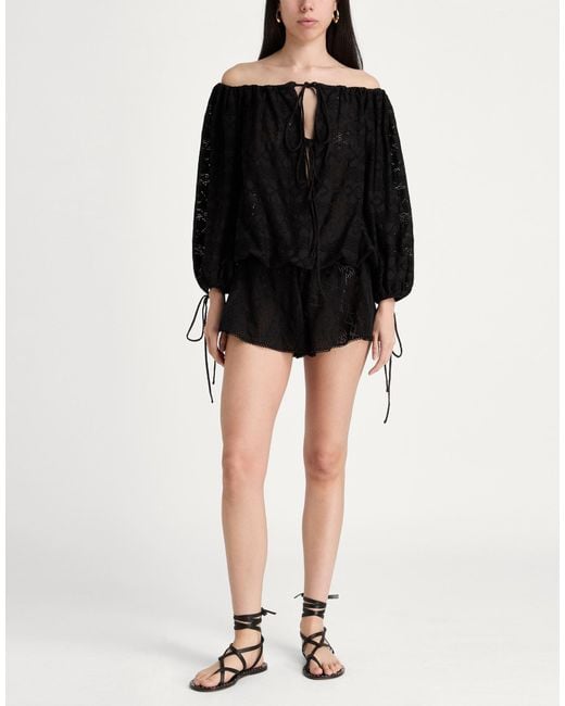 ANDAMANE Black Playsuit Cotton, Elastane