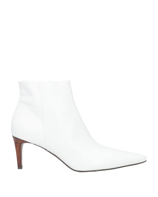 HAZY White Ankle Boots Soft Leather