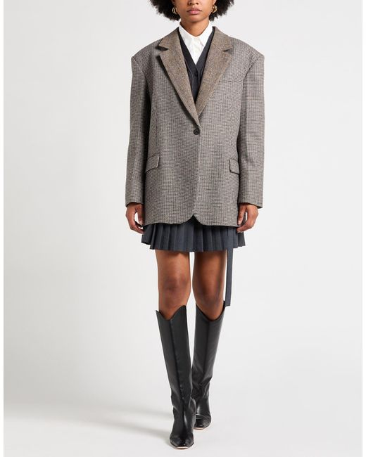 Sandro Brown Blazer Wool, Polyester, Viscose, Polyamide, Cotton