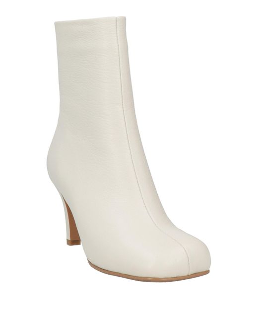 NORA New York White Ivory Ankle Boots Leather