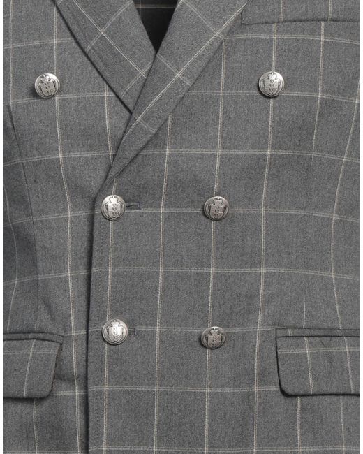 Daniele Alessandrini Gray Blazer Polyester, Viscose for men