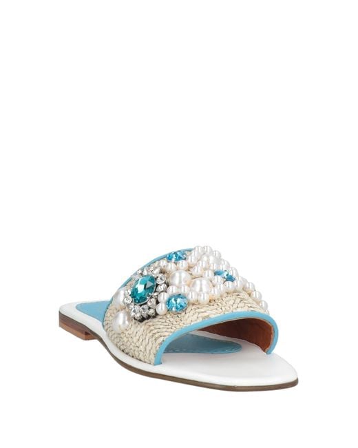 Elina Linardaki White Sandals Textile Fibers
