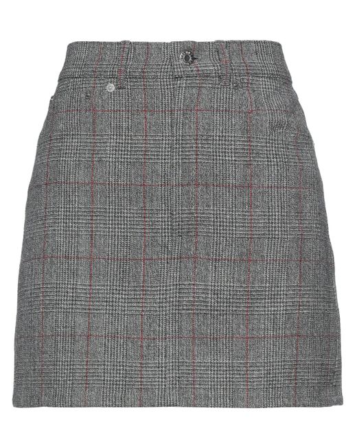 Helmut Lang Gray Steel Mini Skirt Virgin Wool
