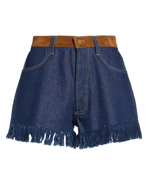 ARIZONA LOVE Blue Denim Shorts Cotton, Calfskin
