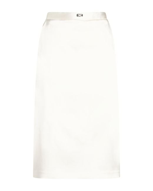 Elisabetta Franchi White Midi Skirt