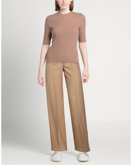 ERMANNO FIRENZE Natural Pants Polyester, Viscose, Cotton, Elastane