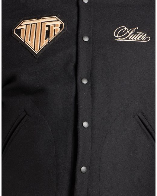 Iuter Black Jacket Wool, Polyamide for men