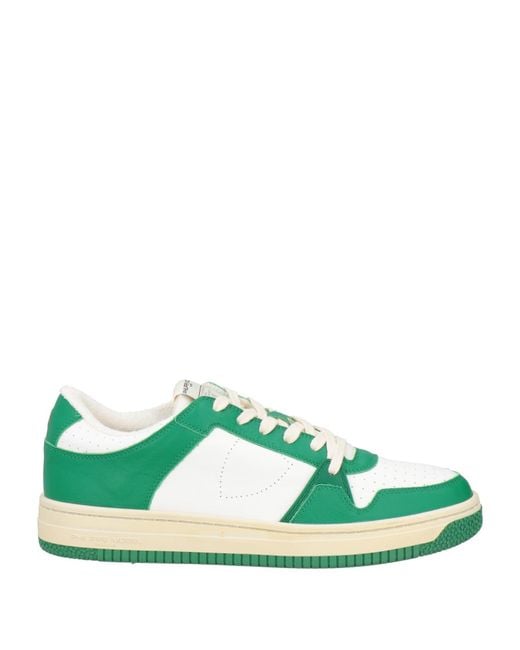 Philippe Model Green Sneakers Leather, Textile Fibers for men