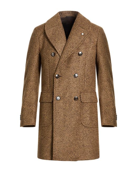 L.b.m. 1911 Brown Coat Polyester, Acrylic, Wool for men