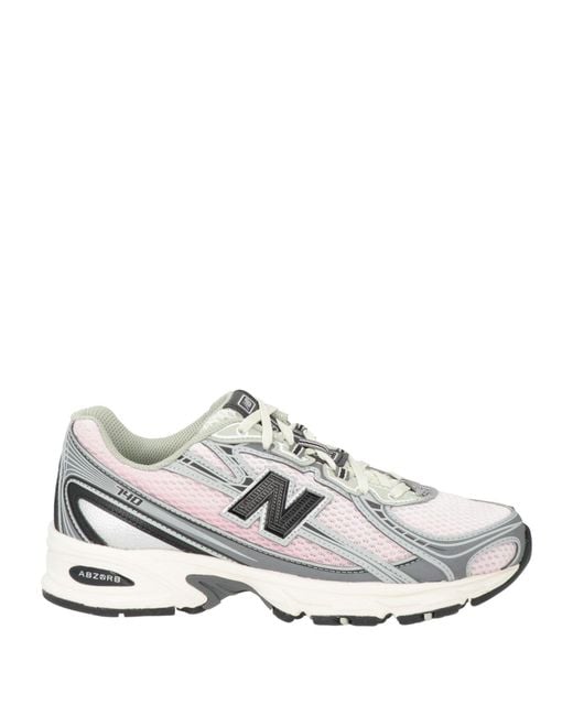 New Balance White Sneakers Textile Fibers, Leather