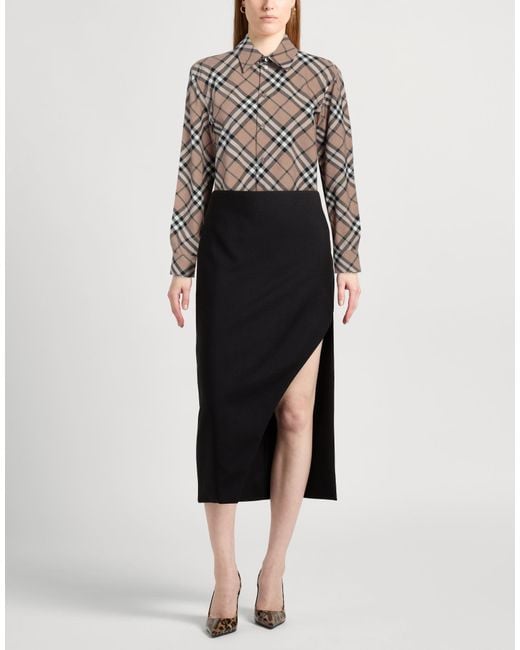 Burberry Gray Camel Shirt Polyester, Wool