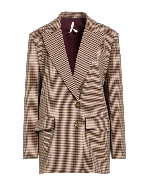 Imperial Brown Sand Blazer Polyester, Viscose, Elastane