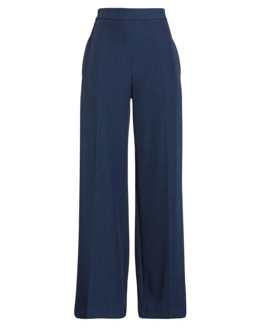LANACAPRINA Blue Pants Polyester, Elastane