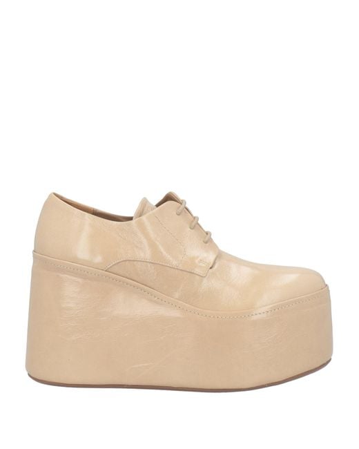 Paloma Barceló Natural Lace-Up Shoes Leather
