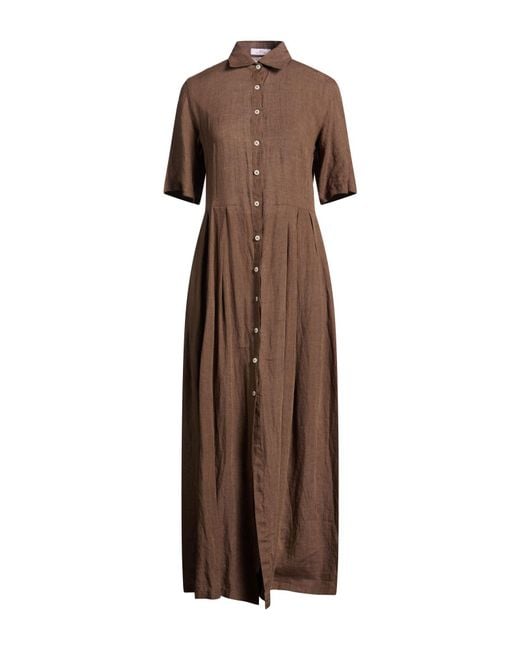 MISS BASTONCINO Brown Maxi Dress