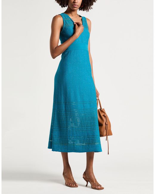 Missoni Blue Midi Dress Wool, Viscose, Synthetic Fibers, Metallic Fiber, Elastane