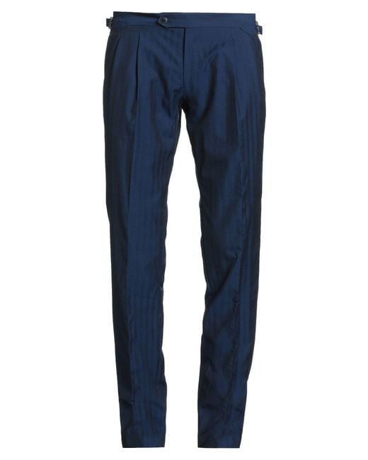 Luigi Bianchi Blue Pants Virgin Wool, Cotton for men