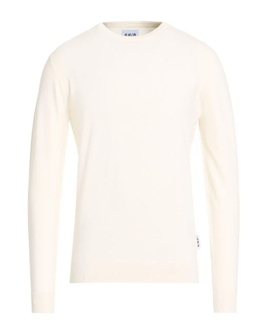 Berna White Sweater Viscose, Polyamide for men
