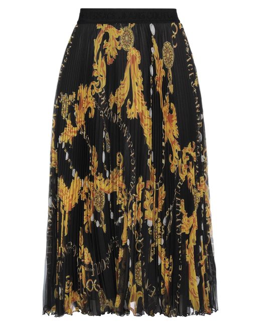 Versace Black Midi Skirt Polyester