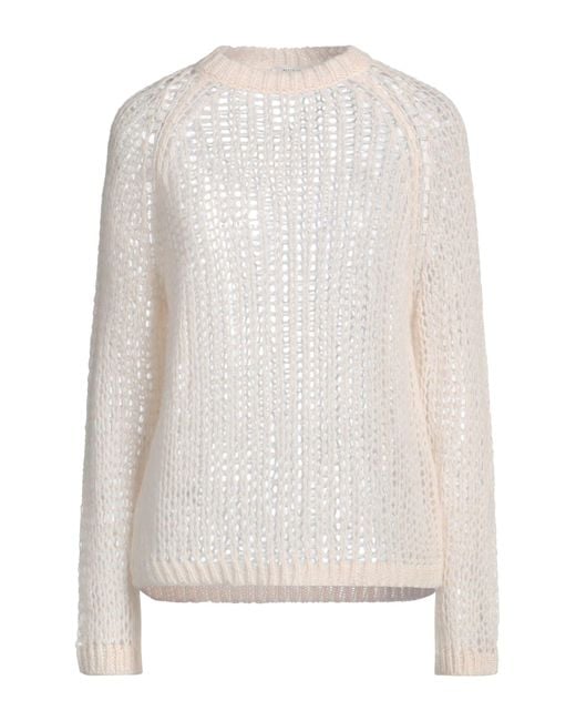 Peserico White Sweater Viscose, Polyester, Alpaca Wool, Polyamide, Virgin Wool