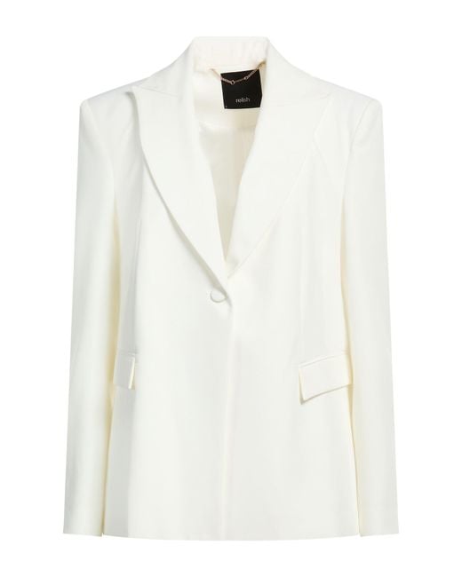 Relish White Blazer Polyester, Elastane