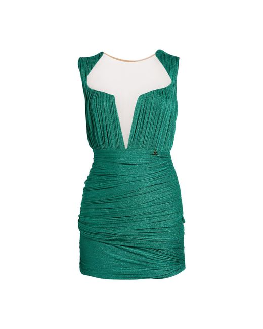 Elisabetta Franchi Green Mini Dress Viscose, Polyester, Polyamide, Elastane