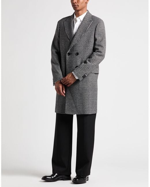 Zegna Gray Coat Wool, Acrylic, Polyester, Polyamide for men