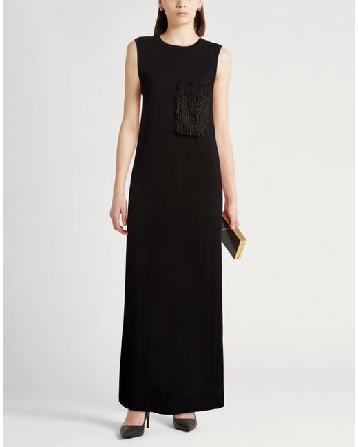 Alysi Black Crème Maxi Dress Cotton, Polyester