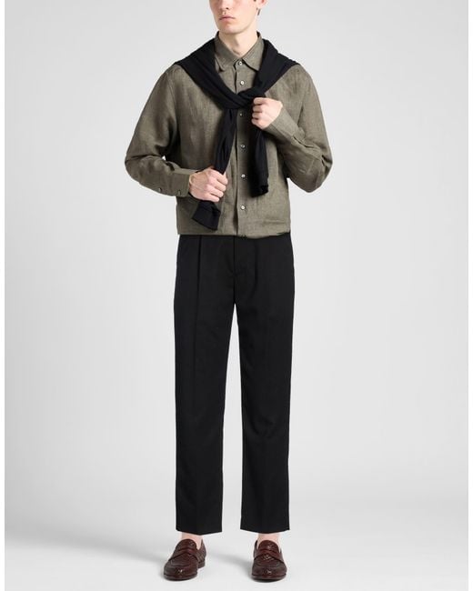 Paolo Pecora Black Pants Polyester, Viscose, Elastane for men