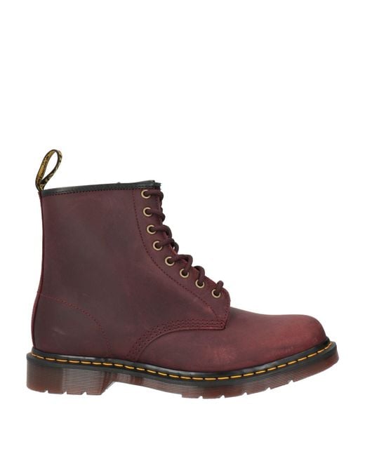 Dr. Martens Brown 1460 Crazy Horse Burgundy Ankle Boots Leather for men