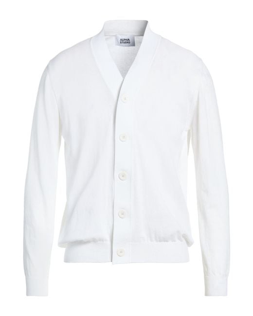 Alpha Studio White Cardigans for men