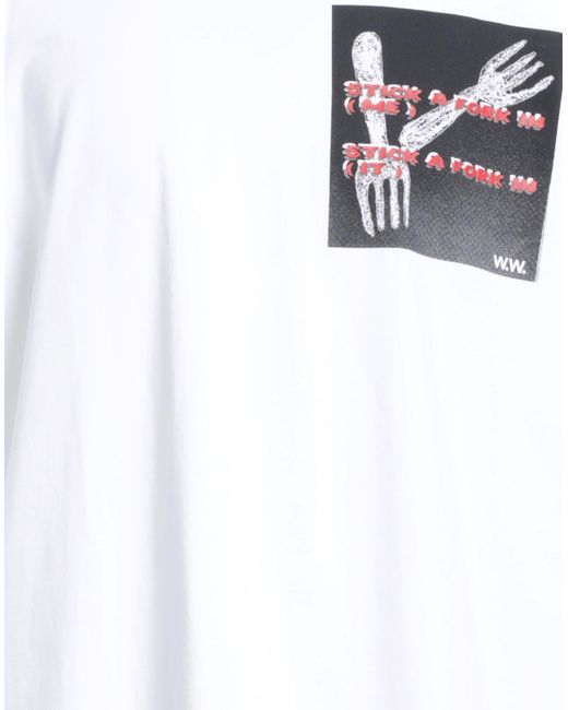 WOOD WOOD White T-Shirt Cotton for men