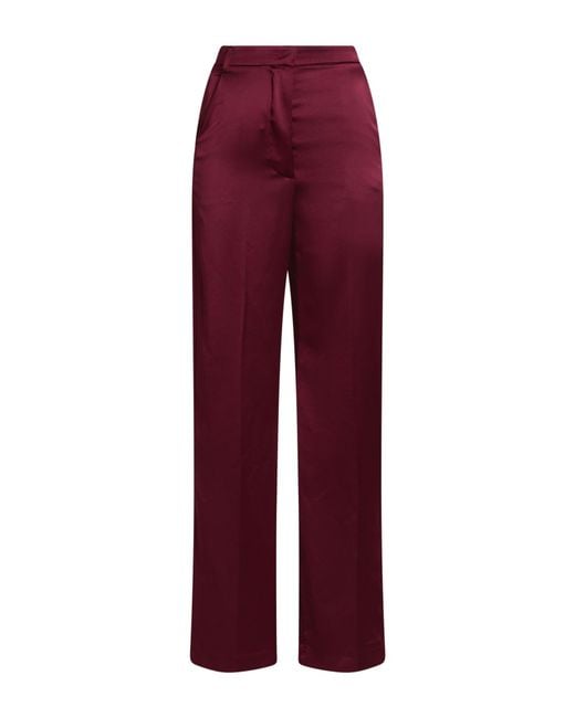 Patrizia Pepe Red Burgundy Pants Polyester