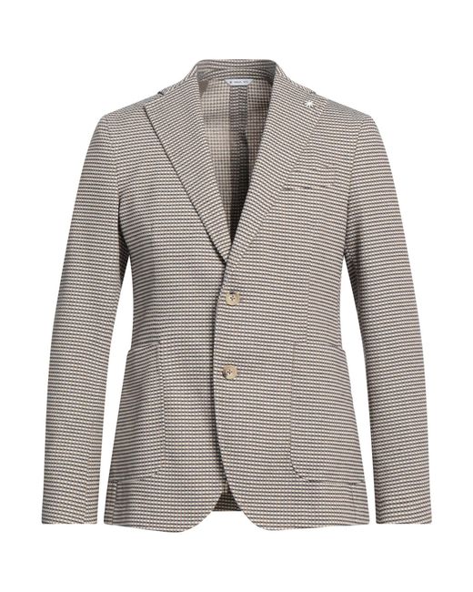 Manuel Ritz Gray Blazer Cotton, Polyester for men