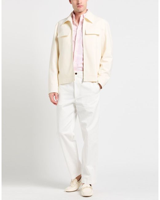 Lardini Natural Ivory Jacket Polyester, Wool, Lycra for men