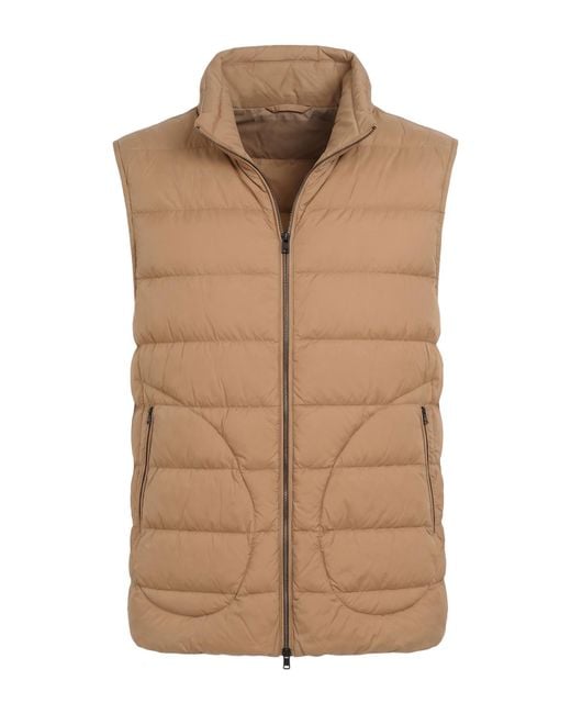 Herno Brown Camel Puffer Polyamide for men
