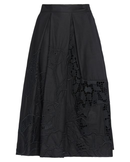 Stella Jean Black Midi Skirt