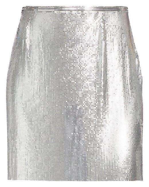 Rabanne Gray Mini Skirt Aluminum
