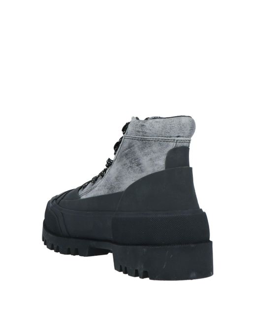 DIESEL Gray Lace-Up Boots for men