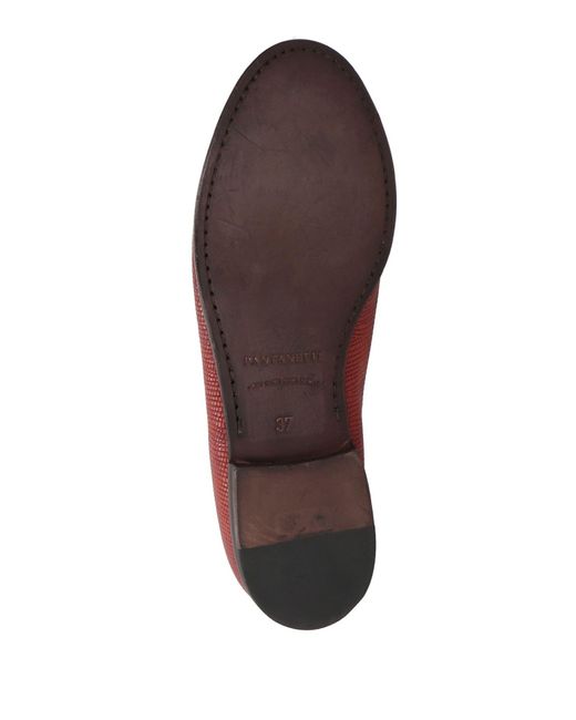 Pantanetti Red Rust Loafers Leather